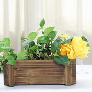 Wood Rectangular Box Planter Holders Centerpieces Dark Brown