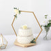 Wood with Hexagon Geometric Metal Arch Cake Display Stand - Gold