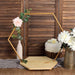 Wood with Hexagon Geometric Metal Arch Cake Display Stand - Gold