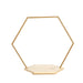 Wood with Hexagon Geometric Metal Arch Cake Display Stand - Gold CAKE_STND_HOPHX01_M_GOLD