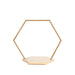 Wood with Hexagon Geometric Metal Arch Cake Display Stand - Gold CAKE_STND_HOPHX01_S_GOLD