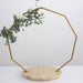 Wood with Nonagon Geometric Metal Arch Cake Display Stand - Gold