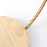 Wood with Round Geometric Metal Arch Cake Display Stand - Gold