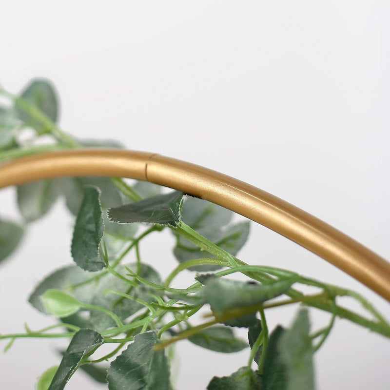 Wood with Round Geometric Metal Arch Cake Display Stand - Gold